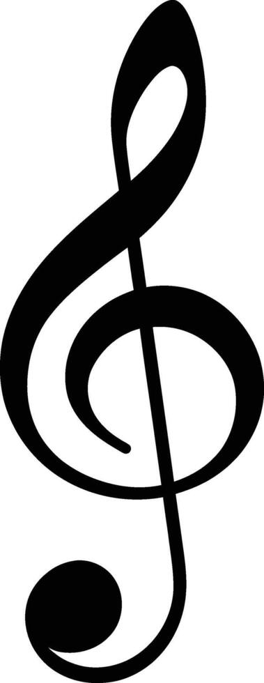 ai genererad silhuett musik notera logotyp symbol svart Färg endast vektor