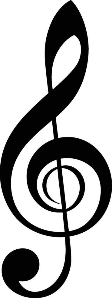 ai genererad silhuett musik notera logotyp symbol svart Färg endast vektor