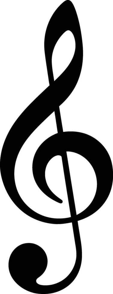 ai genererad silhuett musik notera logotyp symbol svart Färg endast vektor