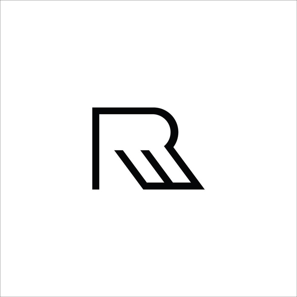 Initiale Brief wr oder rw Logo Vektor Design Vorlage