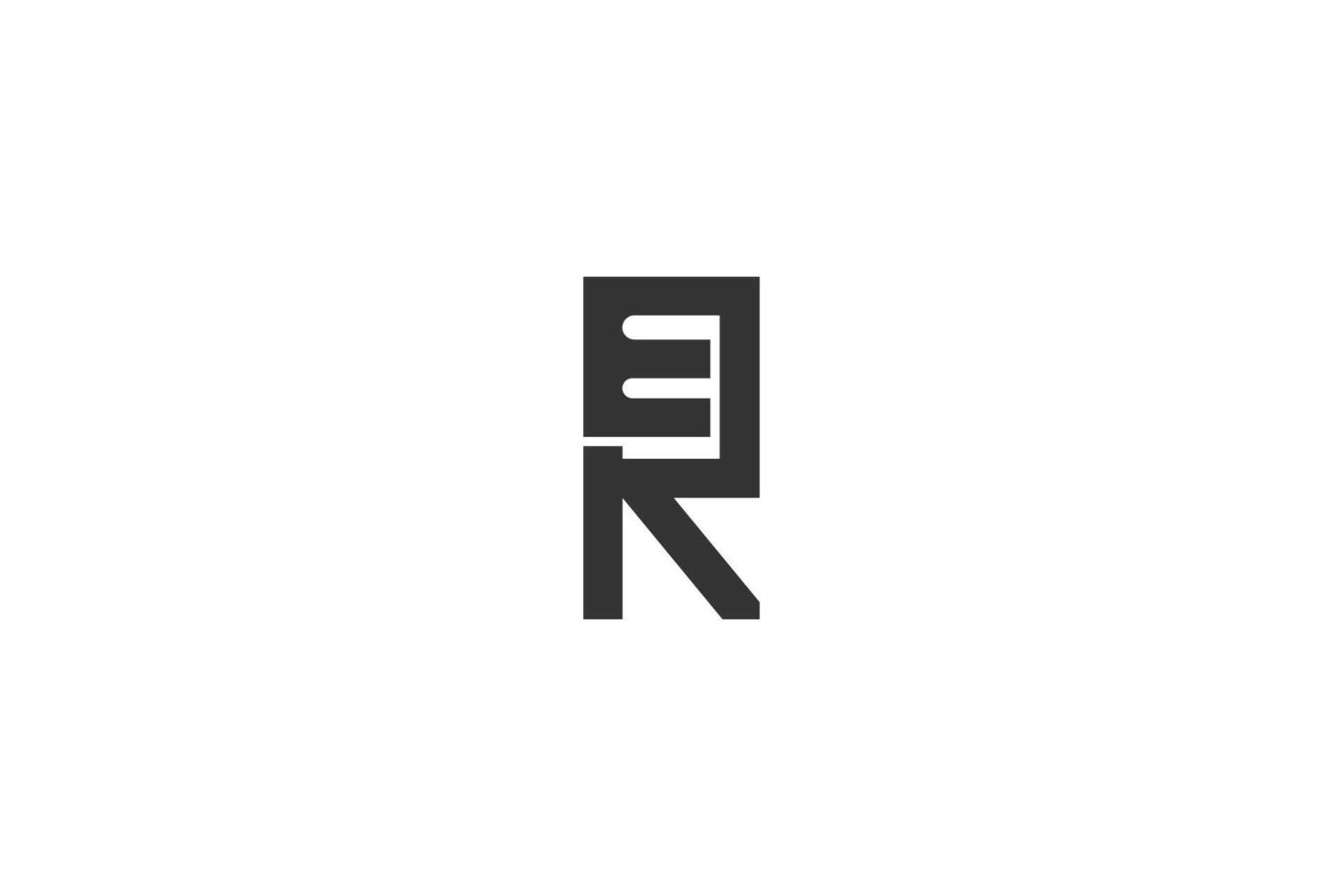 alfabetet bokstäver initialer monogram logotyp er, re, e och r vektor