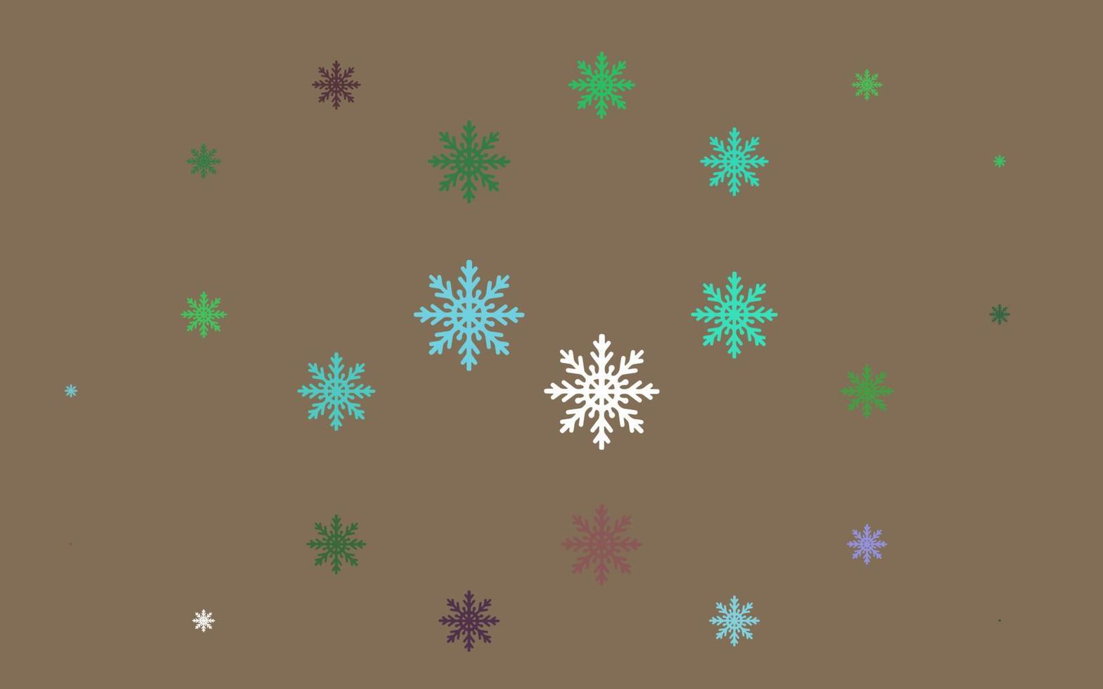 ljus mångfärgad, regnbåge vektor bakgrund med xmas snöflingor.