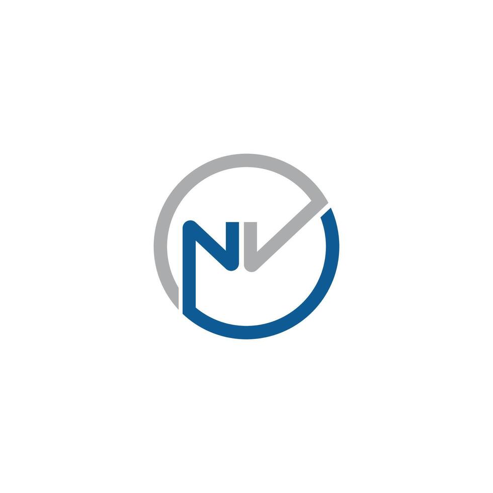 Initiale Brief nv Logo oder vn Logo Vektor Design Vorlage