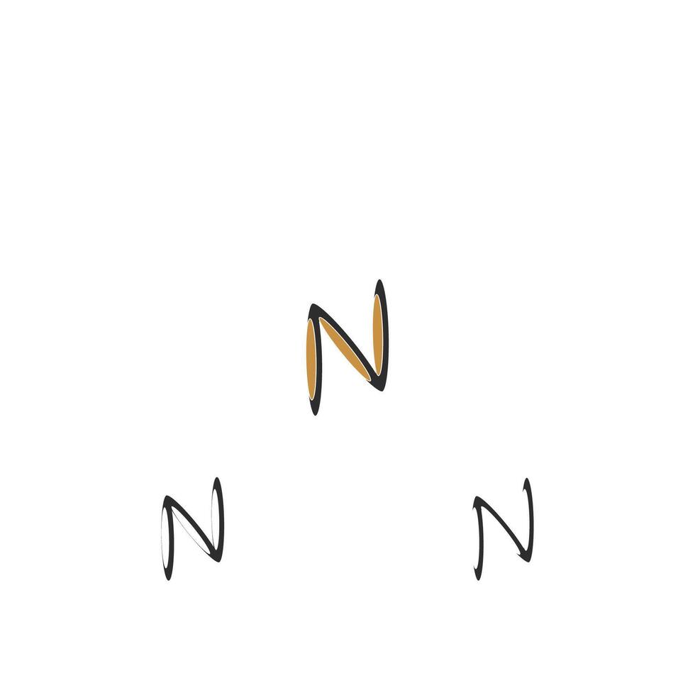 n Logo oder nn Logo und Symbol Design vektor