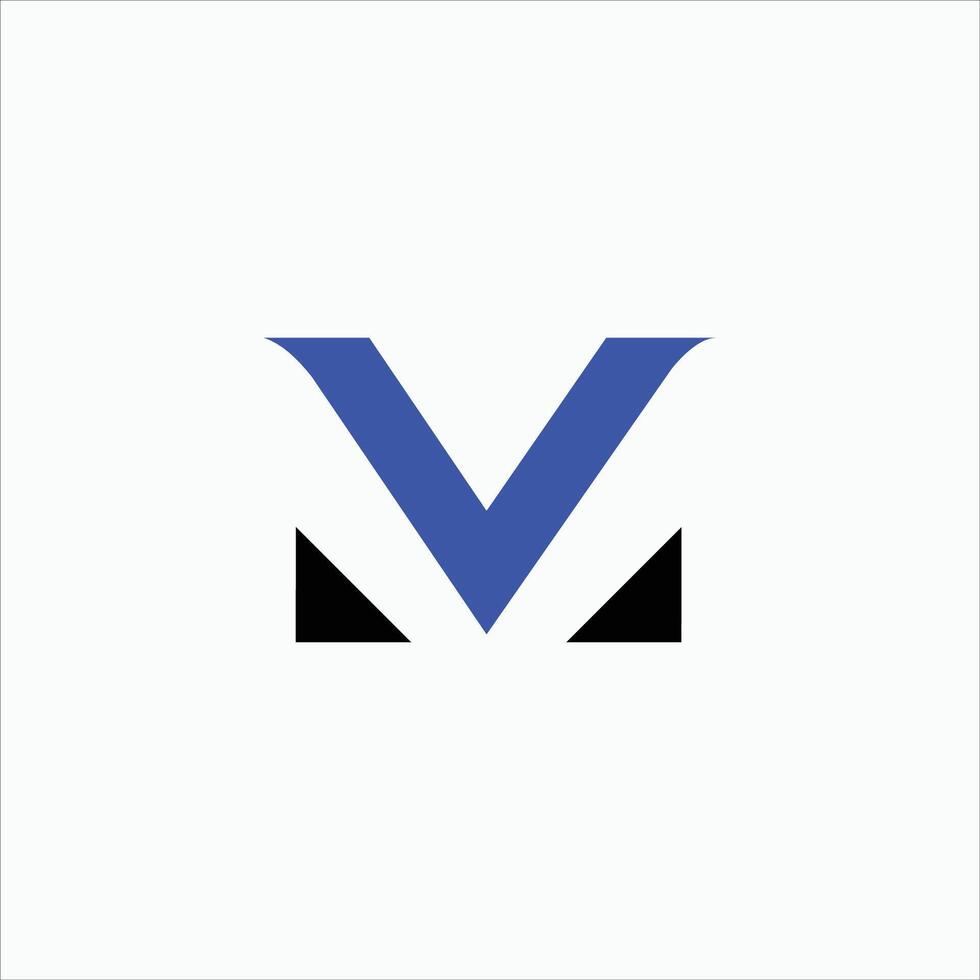 första brev mv logotyp eller vm logotyp vektor design mall