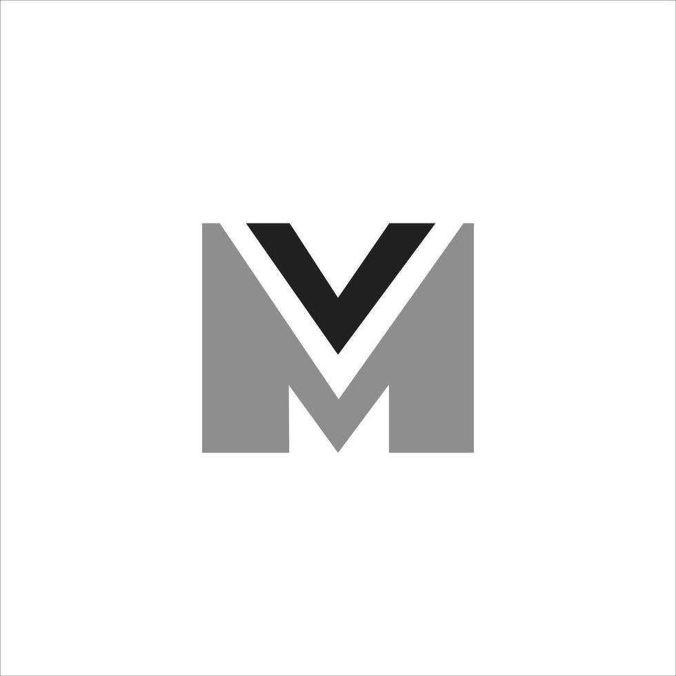 första brev mv logotyp eller vm logotyp vektor design mall