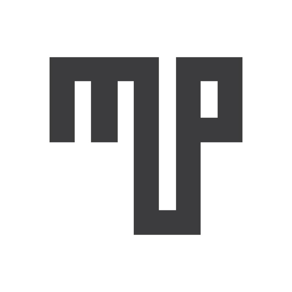 Initiale Brief mp Logo oder Uhr Logo Vektor Design Vorlage