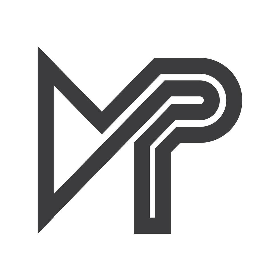 Initiale Brief mp Logo oder Uhr Logo Vektor Design Vorlage