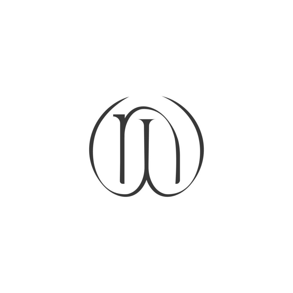 alfabetet bokstäver initialer monogram logotyp nw, wn, n och w vektor