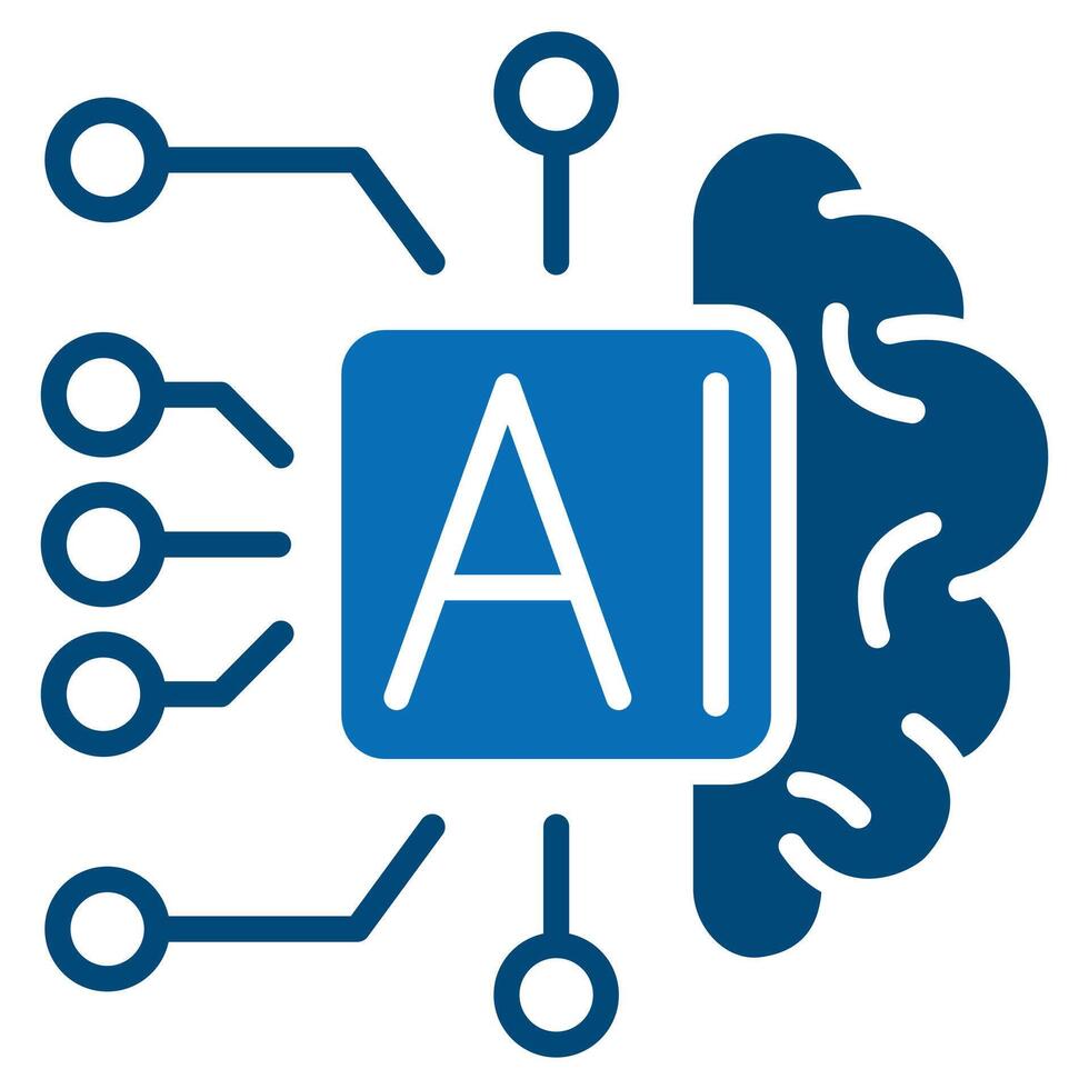 künstlich Intelligenz Symbol Linie Vektor Illustration