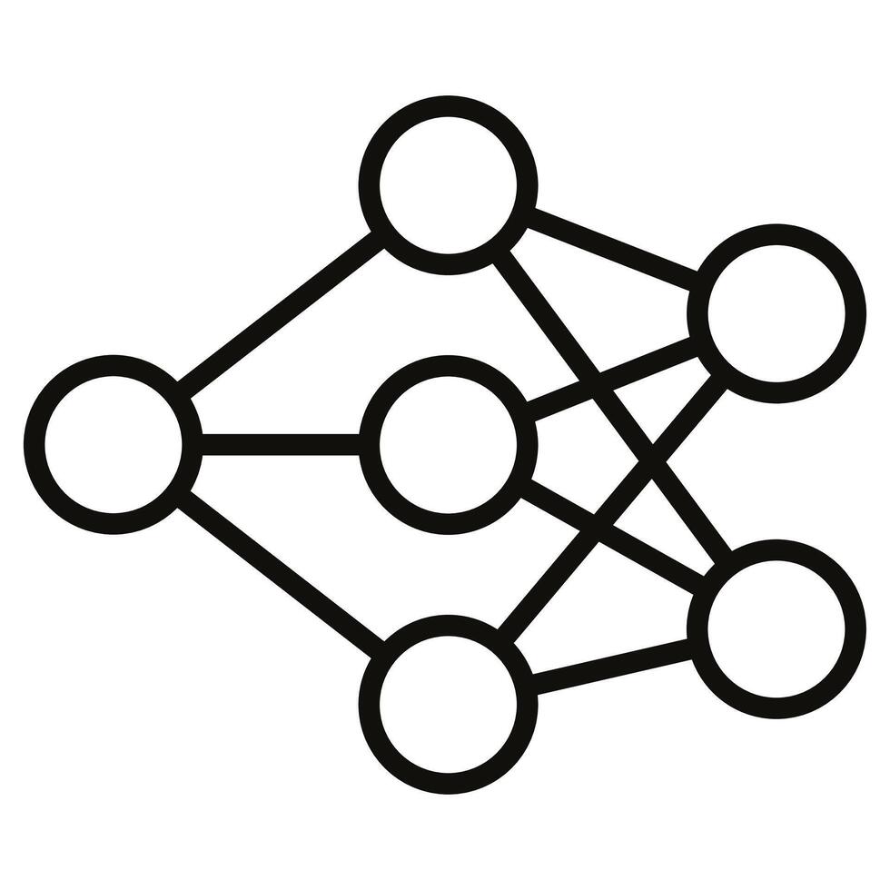 neural Netzwerk Symbol Linie Vektor Illustration
