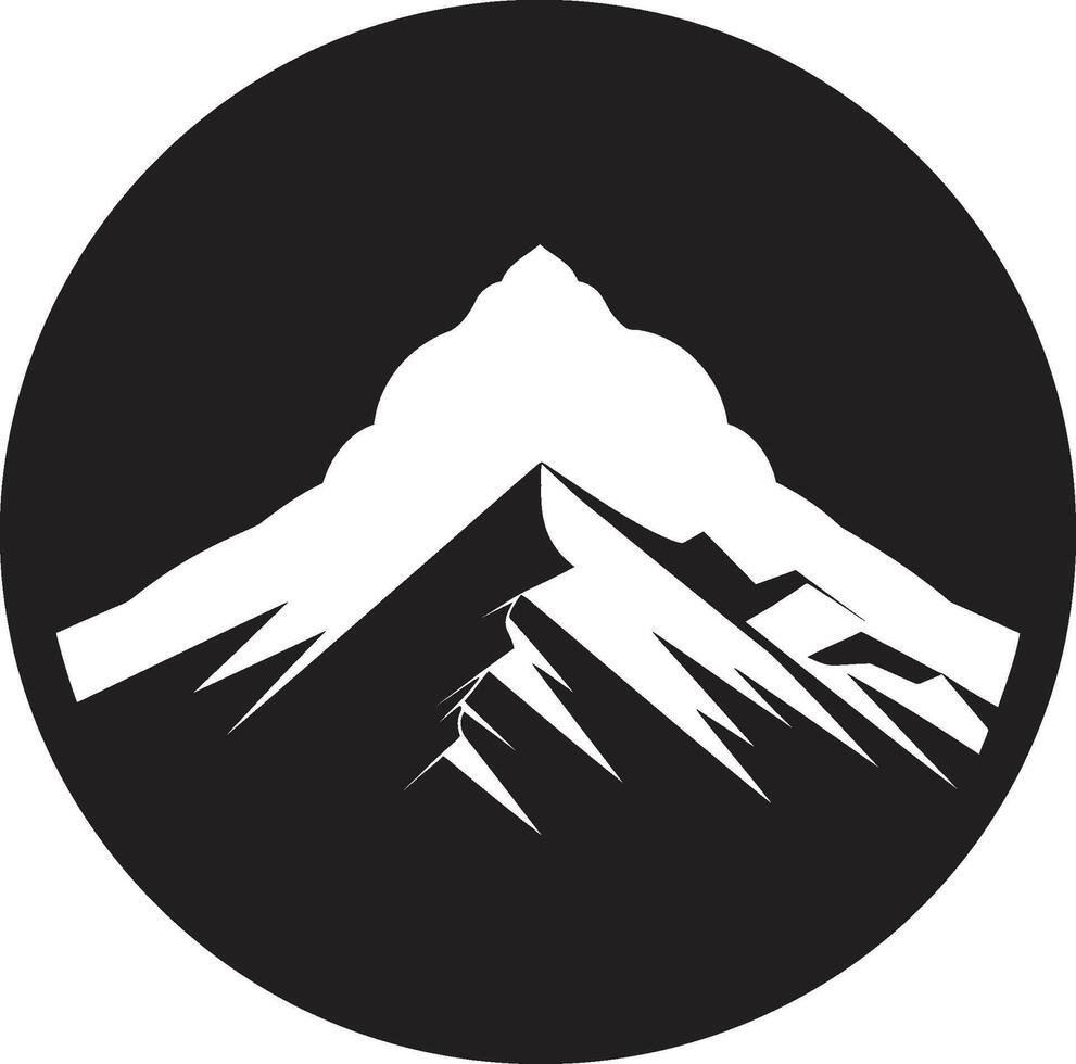 Gipfel Panorama Berg Emblem Design alpin Majestät Berg Logo Symbol vektor