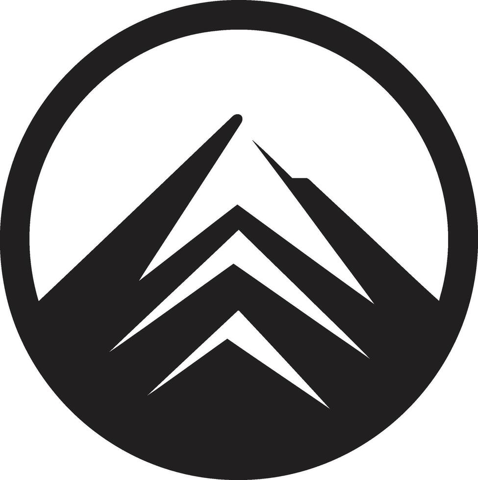 Gipfel Aussicht Berg Vektor Symbol erhöht Größe Berg Emblem Design