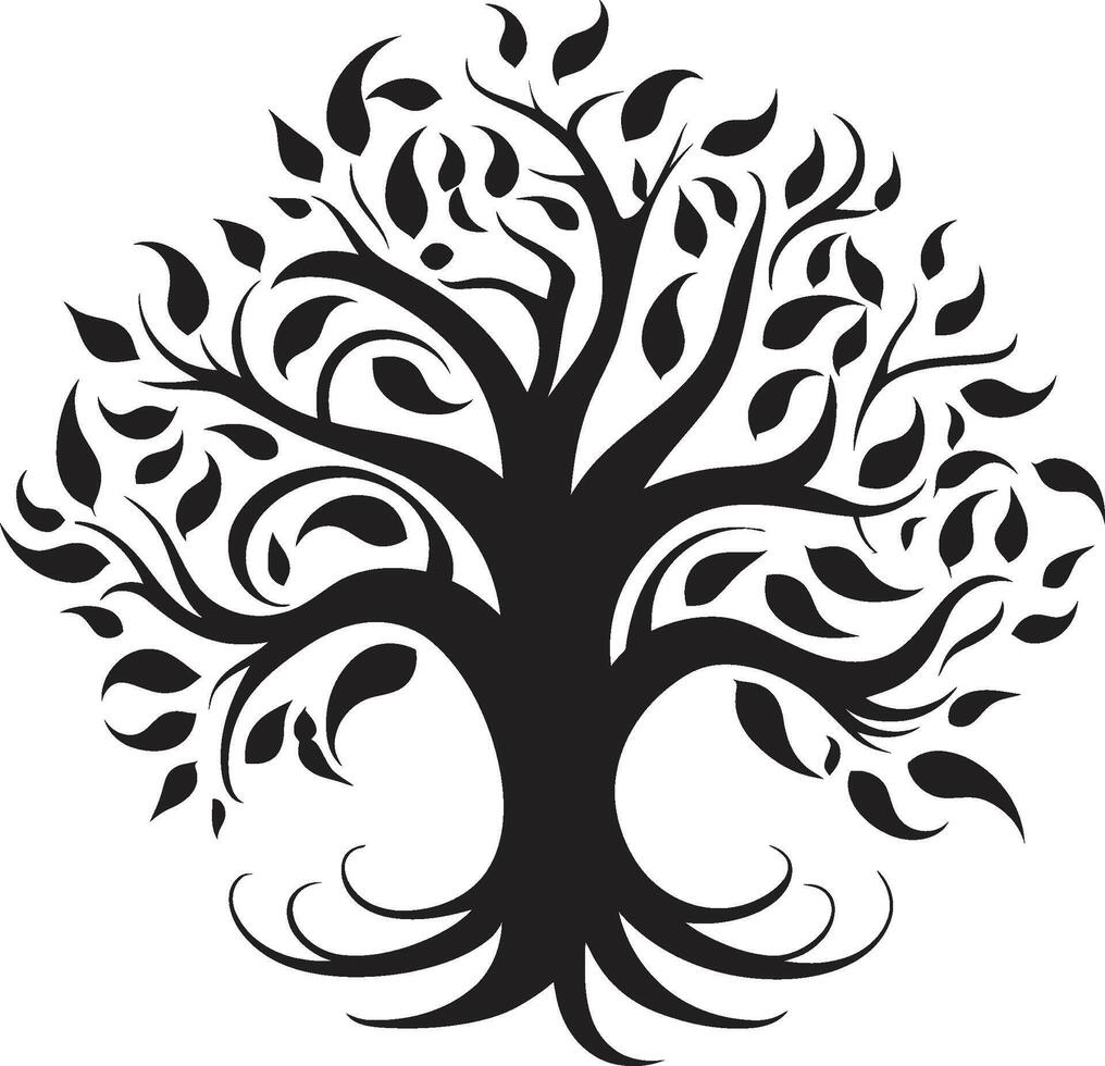 grönskande arv ikoniska träd logotyp ikon lund väktare träd ikon mark vektor