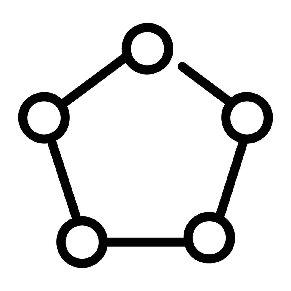 Pentagon Linie Symbol Hintergrund Weiß vektor