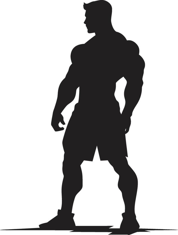 solide Silhouette voll Körper Vektor Kunst geschwärzt Sülze Bodybuilder ikonisch Glyphe