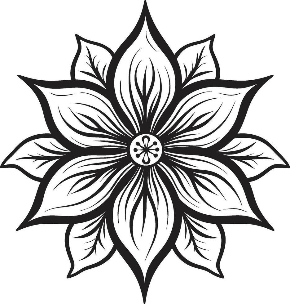 sofistikerad blommig design emblem artisteri enda kronblad silhuett eleganta vektor ikon