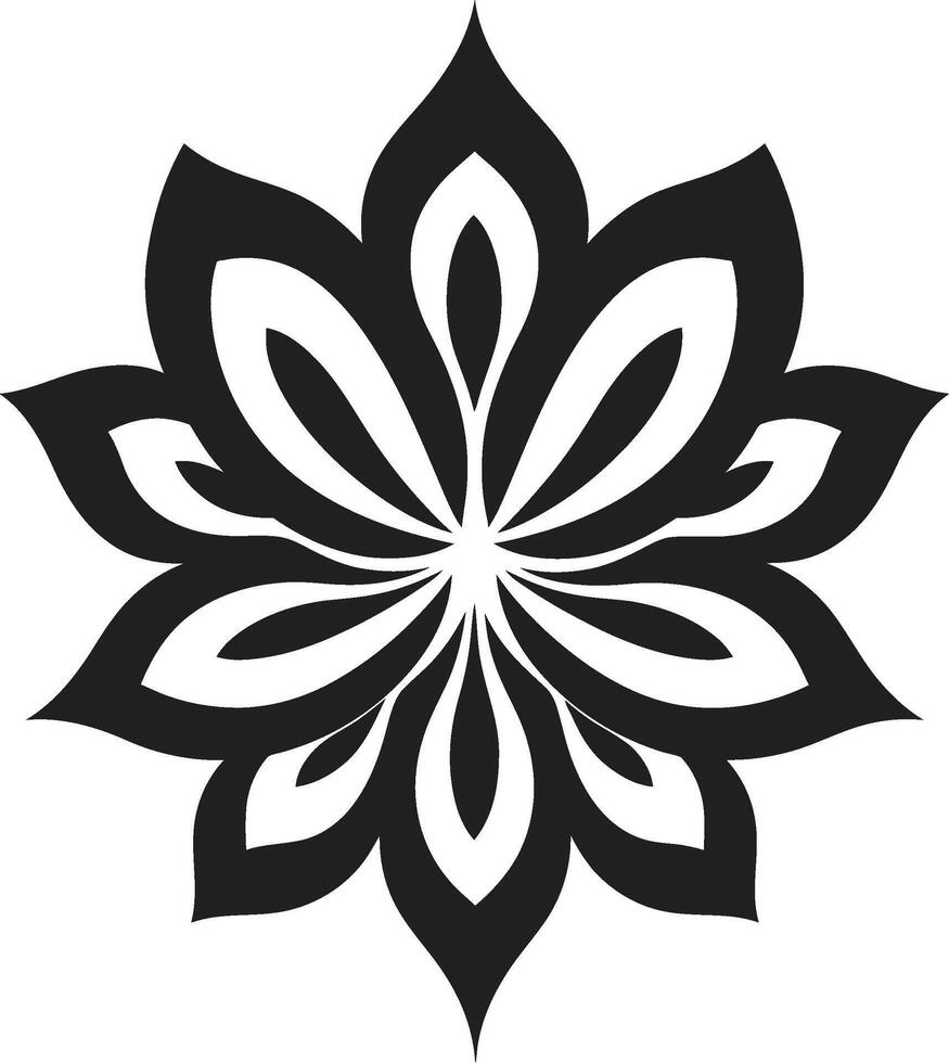 schick blühen Kennzeichen schwarz emblematisch Detail minimalistisch Blütenblatt Emblem ikonisch Vektor Detail