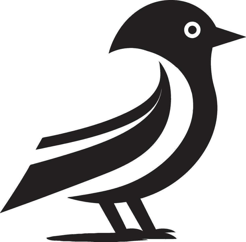 thront Stolz Spatz Logo Symbol Naturen Spatz emblematisch Vogel vektor