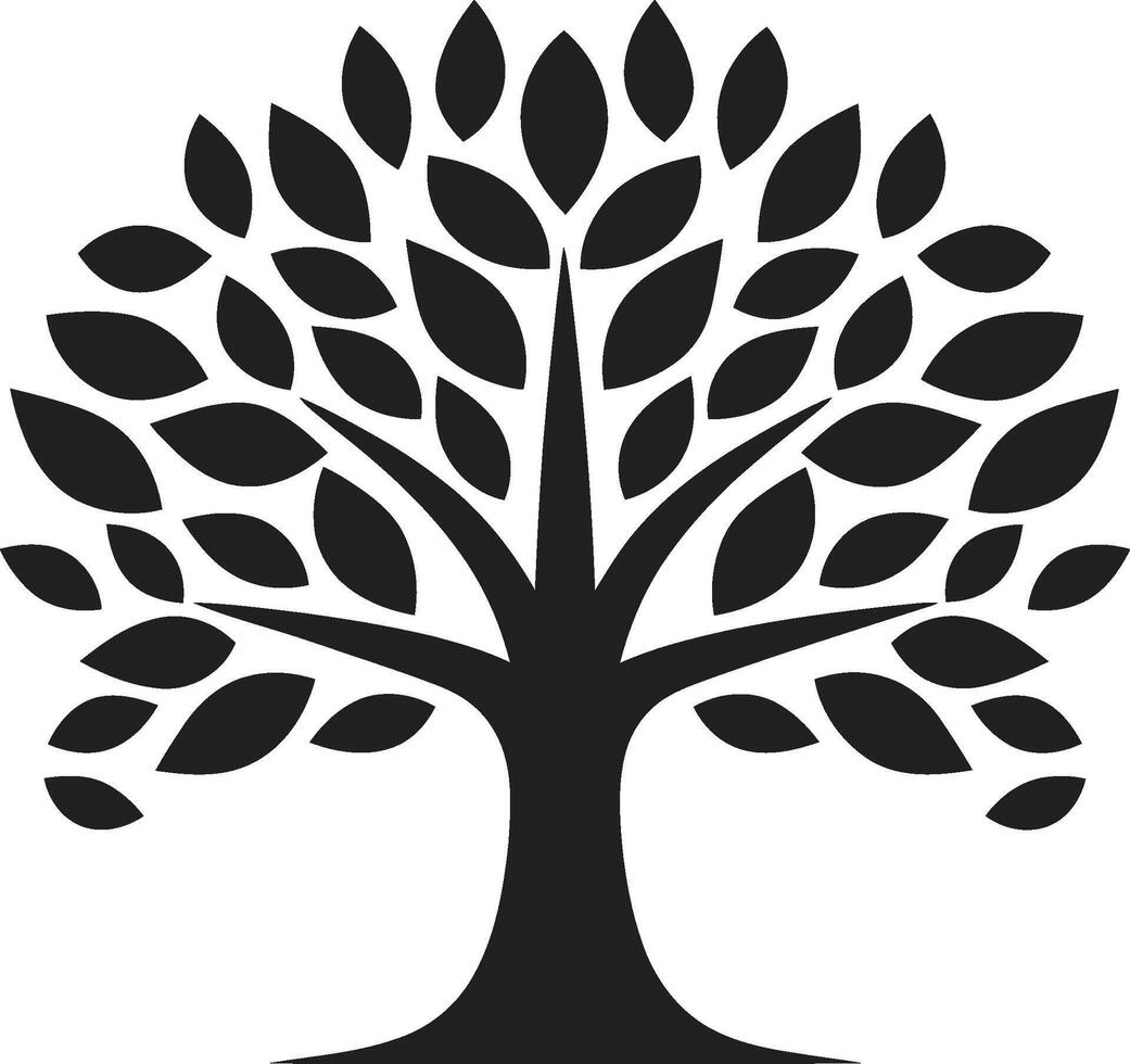 sylvan prakt träd ikoniska bild evig tillväxt träd vektor ikon