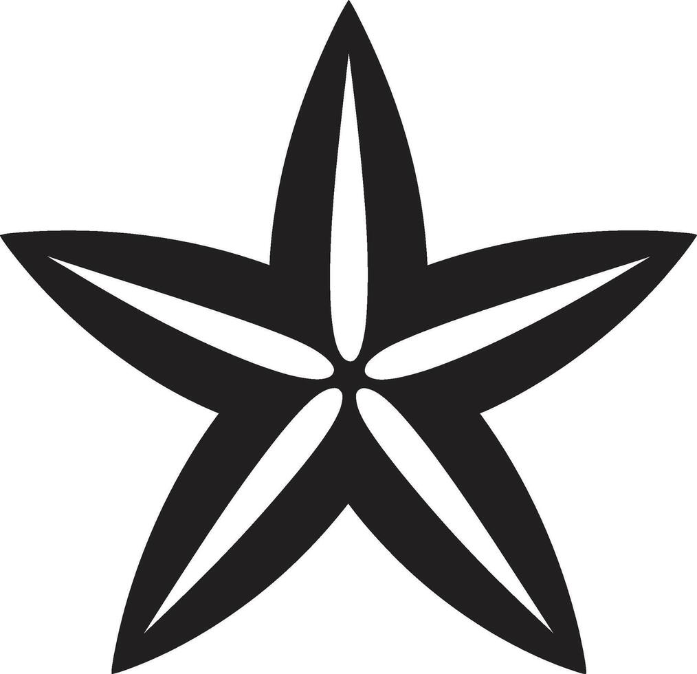 Marine Charme schwarz Seestern Insignien glatt Meeresboden Kennzeichen Seestern Symbol Design vektor