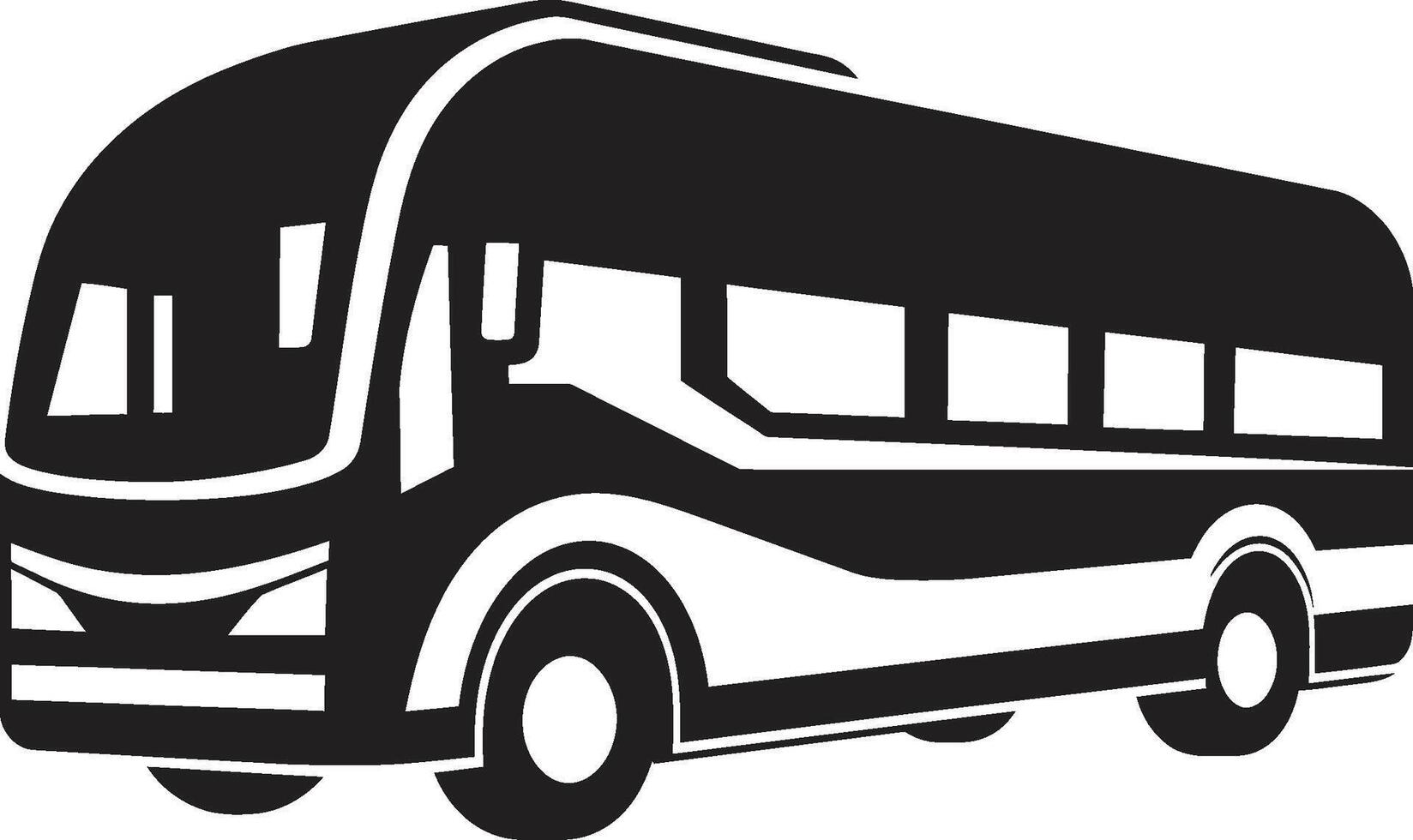 retro buss väsen svartvit ikon ikoniska buss design svart vektor emblem