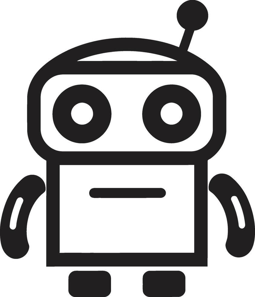 Diminutiv ai Begleiter klein schwarz Vektor Symbol Pixel Größe Plaudern Freude schwarz Roboter Logo Symbol