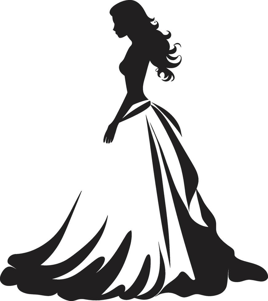 anmutig Gelassenheit Braut Logo verheiratet Eleganz einfarbig Vektor Symbol