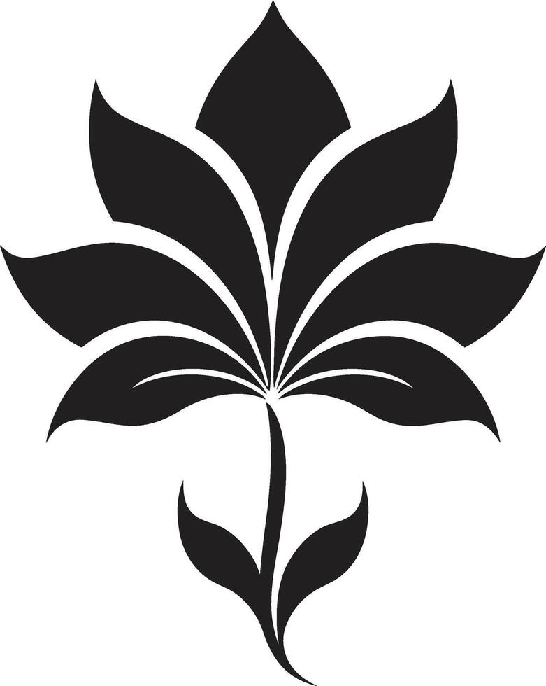 anmutig Blumen- Eleganz schwarz Emblem minimalistisch blühen Symbol ikonisch Design vektor