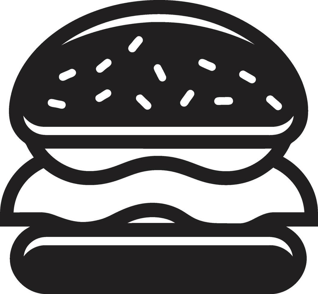 ikoniska burger design svart vektor fräsande frestelse burger emblem