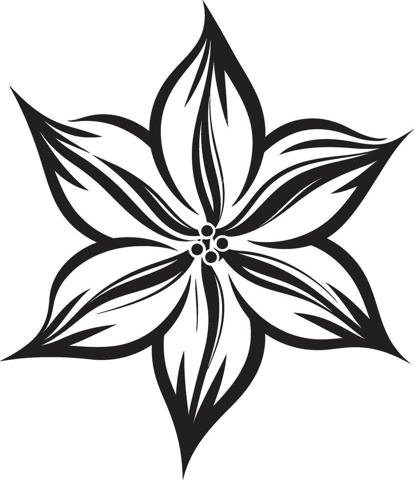 Singular blühen Vektor schwarz Symbol künstlerisch Blütenblatt Eleganz Vektor monoton