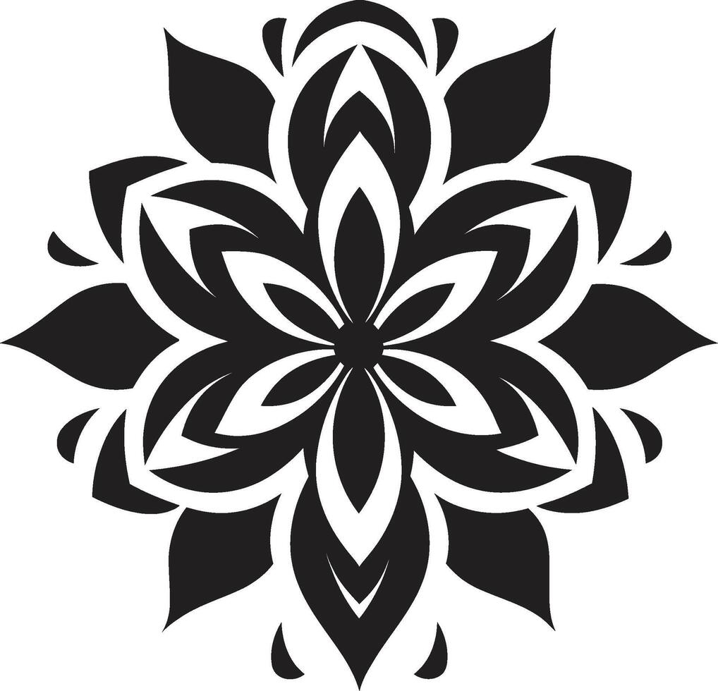 botanisk charm svartvit vektor mark chic blomma detalj ikoniska emblem mark