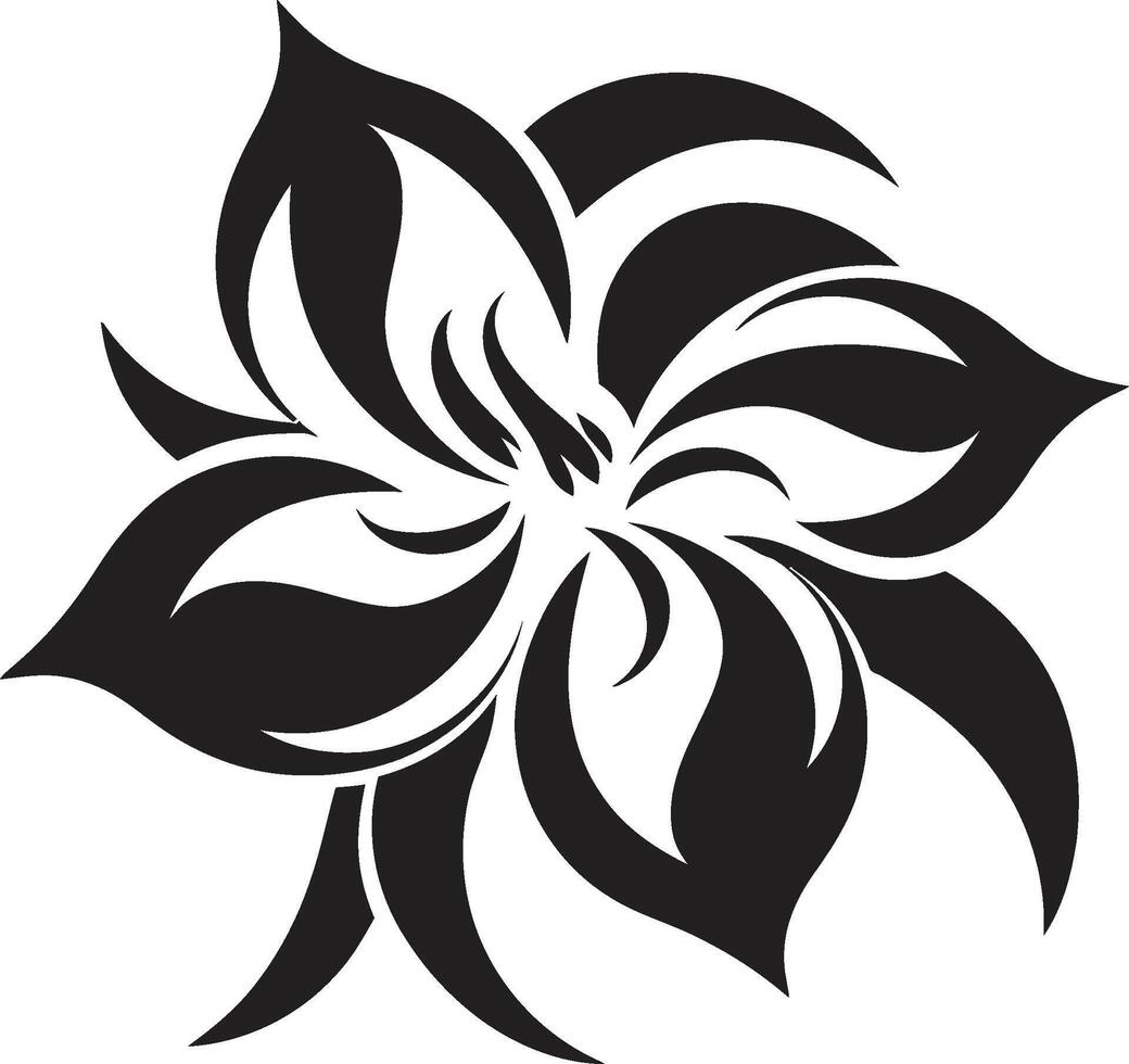 schick blühen Unterschrift Vektor Symbol Kennzeichen einfarbig Blütenblatt Kunst ikonisch Detail