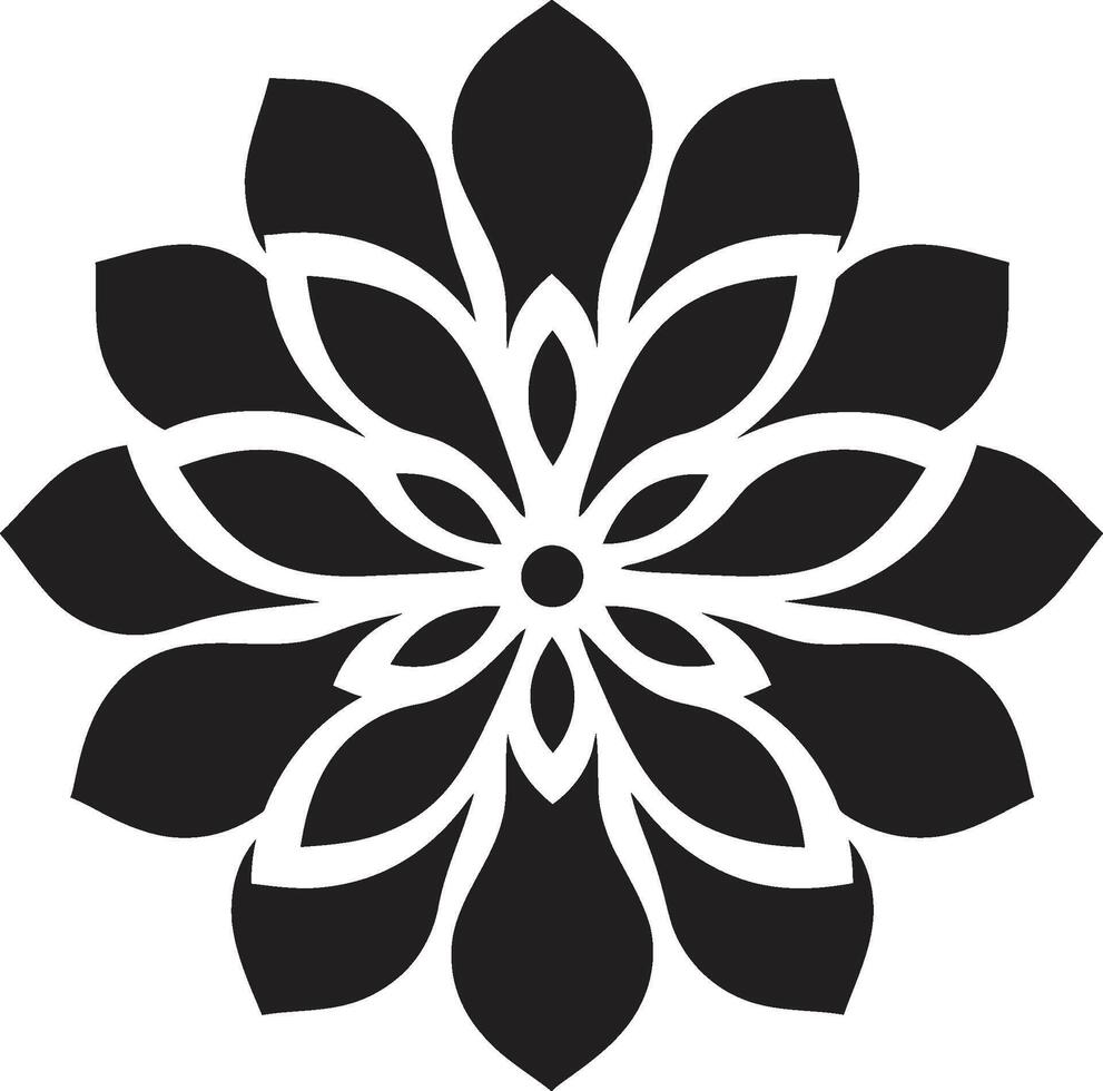 konstnärlig blommig mark svartvit symbolisk botanisk väsen ikoniska vektor emblem