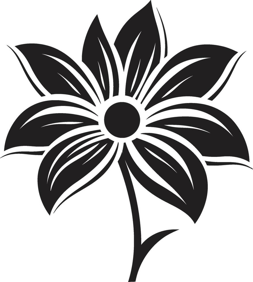 minimalistisch blühen Design Vektor Emblem elegant Blumen- Emblem einfarbig Symbol Detail