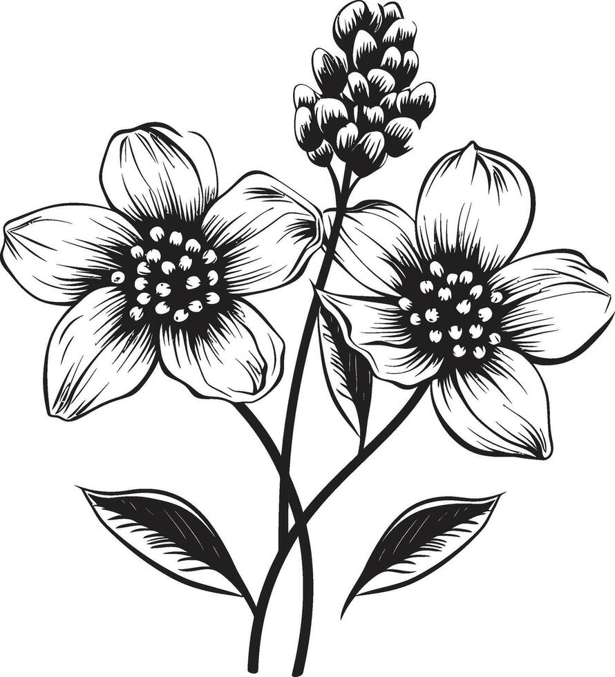eisig Blumen- skizzieren Vektor emblematisch Design Arktis botanisch Detail stilvoll Logo Symbol