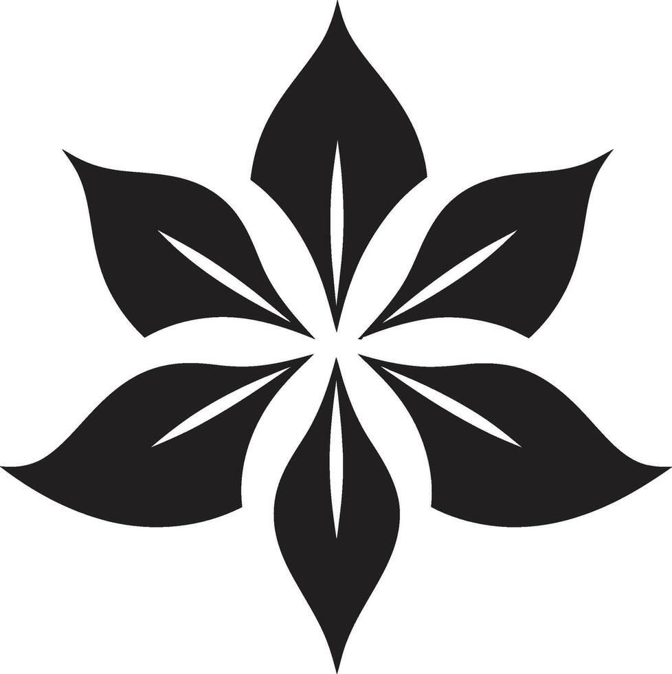 singularis blomma emblem ikoniska vektor mark minimalistisk blomma detalj svart symbolisk design