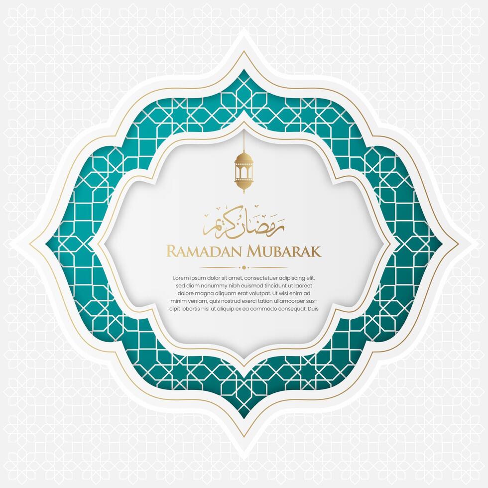 ramadan kareem arabicum islamic elegant vit och grön dekorativ bakgrund vektor