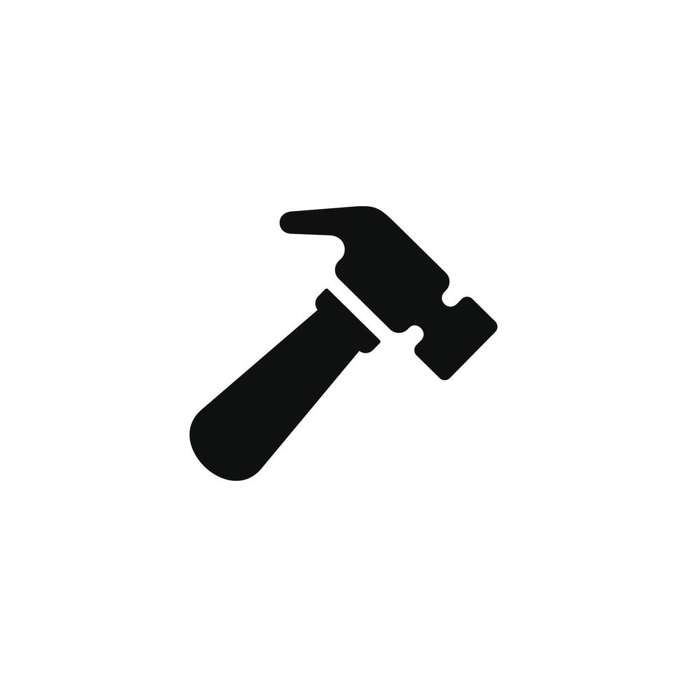 hammare ikon isolerat på vit bakgrund vektor