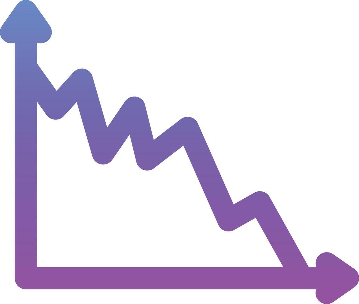 nedgång Graf vektor ikon