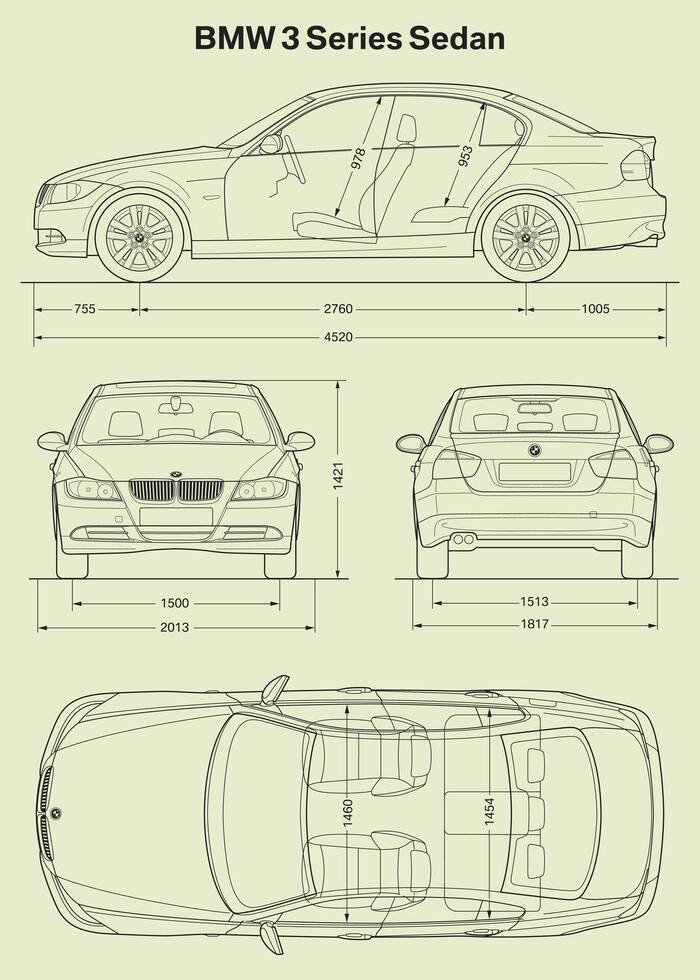 2006 BMW 3 Serie Limousine Auto Entwurf vektor