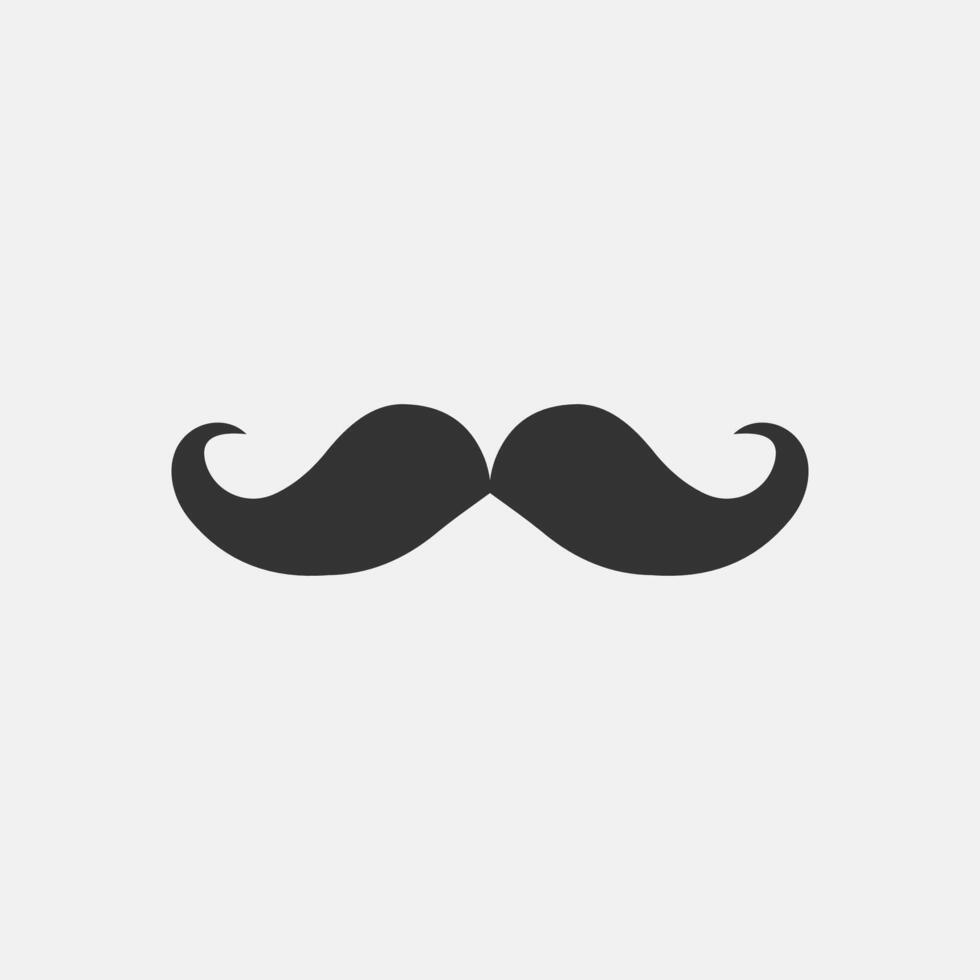 Italien mustasch platt vektor ikon. man mustasch symbol vektor.