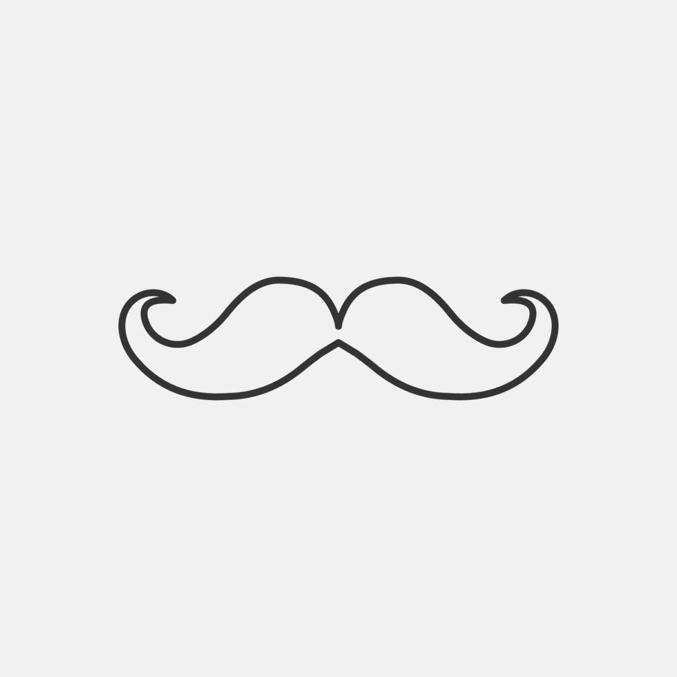 Italien mustasch platt vektor ikon. man mustasch symbol vektor.