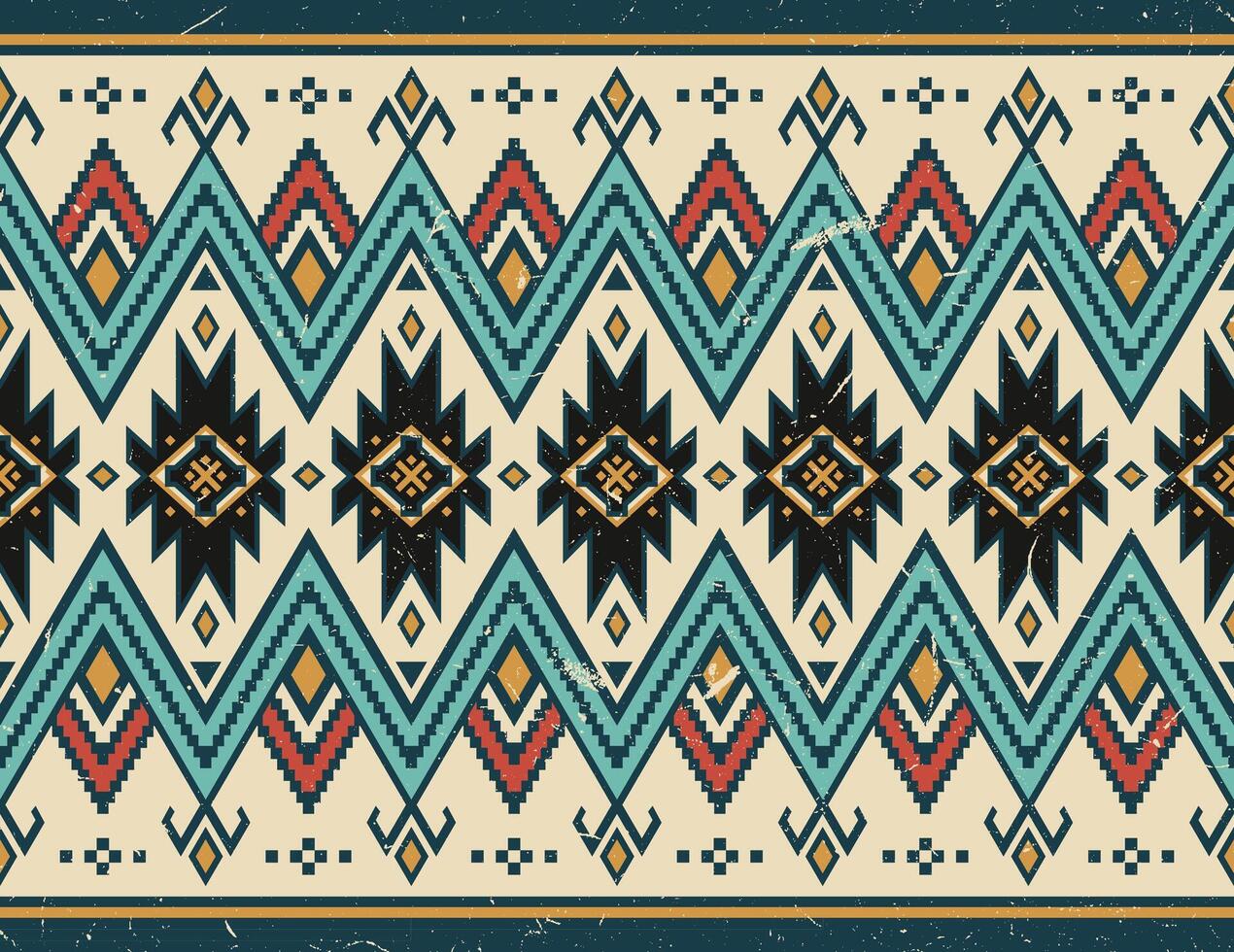 aztekisch Stammes- geometrisch Grunge Textur. Jahrgang Vektor Hintergrund. nahtlos Streifen Muster. traditionell Ornament ethnisch Stil. Design zum Textil, Stoff, Kleidung, Vorhang, Teppich, Ornament, Verpackung.