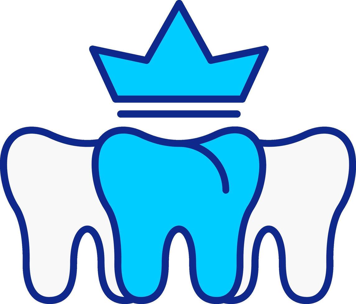 Dental Krone Blau gefüllt Symbol vektor