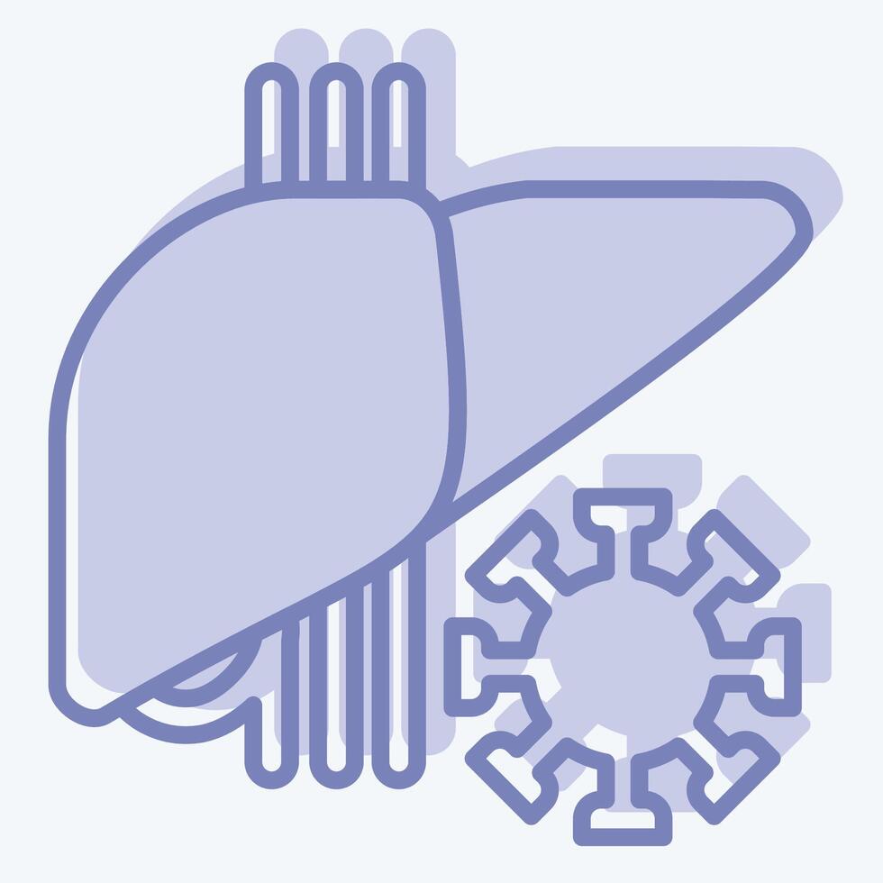 ikon covit. relaterad till hepatolog symbol. två tona stil. enkel design redigerbar. enkel illustration vektor
