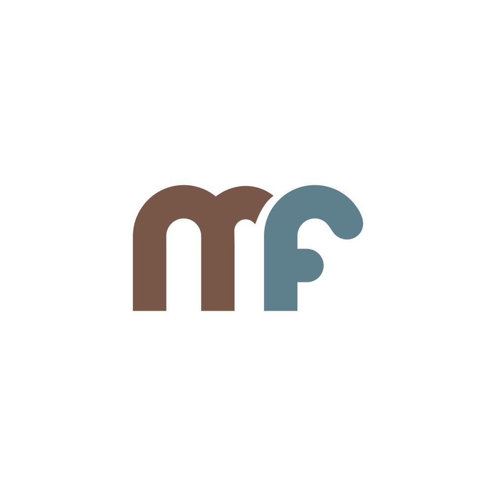 första brev mf eller fm logotyp vektor design mall