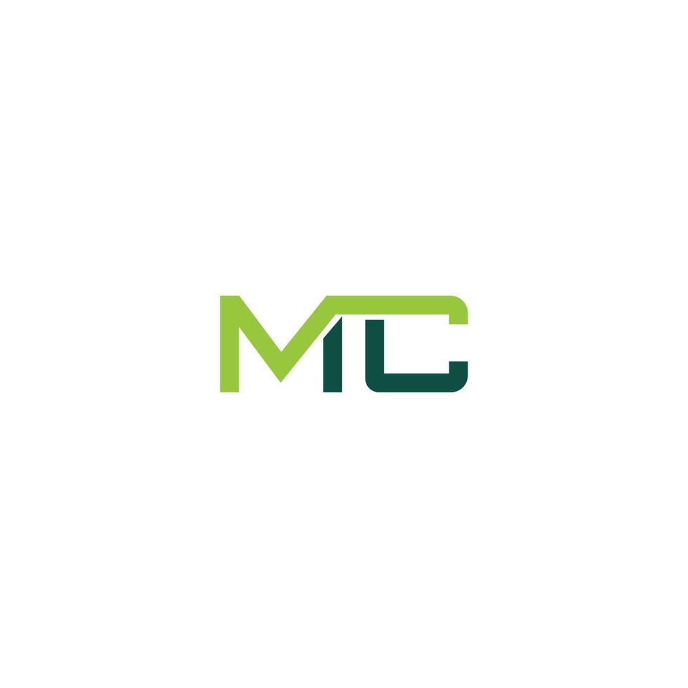 första brev mc logotyp eller centimeter logotyp vektor design mall