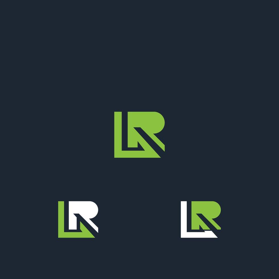 alfabet initialer logotyp lr, rl, l och r vektor