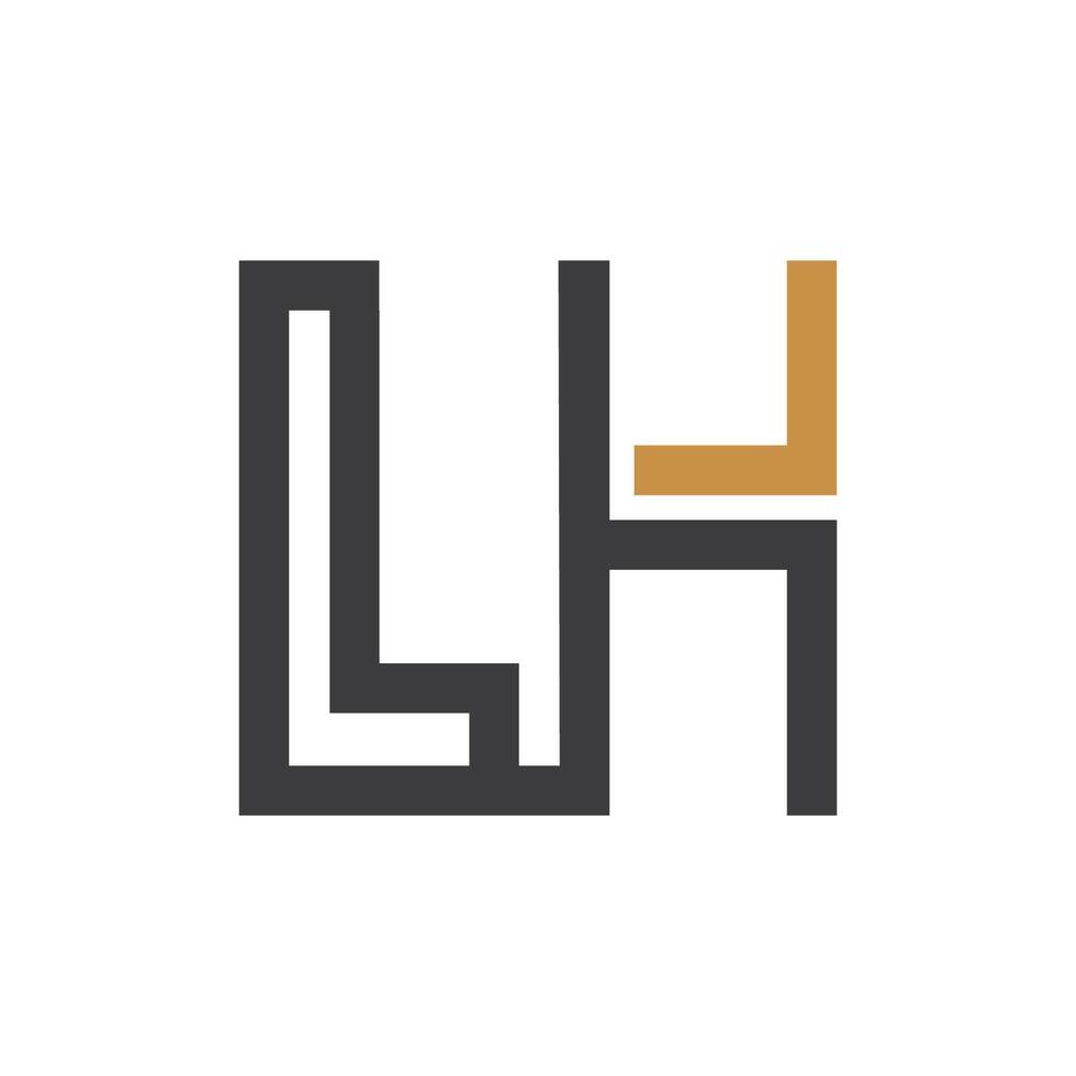 Initiale Brief lh Logo oder hl Logo Vektor Design Vorlage